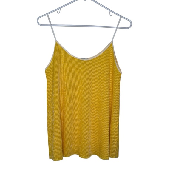 NWT ZARA Bright Yellow White Swing Textured Ribbed Tank Top SMALL Summer Spring - Picture 4 of 10
